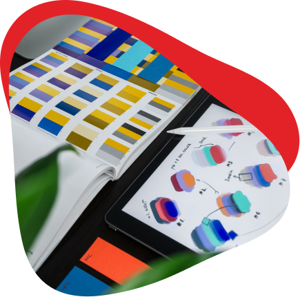 Colour swatches and brand sketches