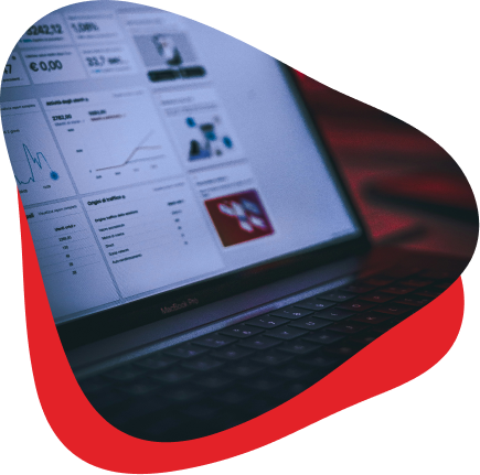 Laptop showing an analytics dashboard
