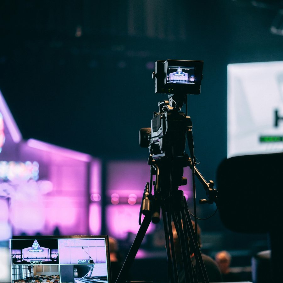 Broadcast camera at a live event